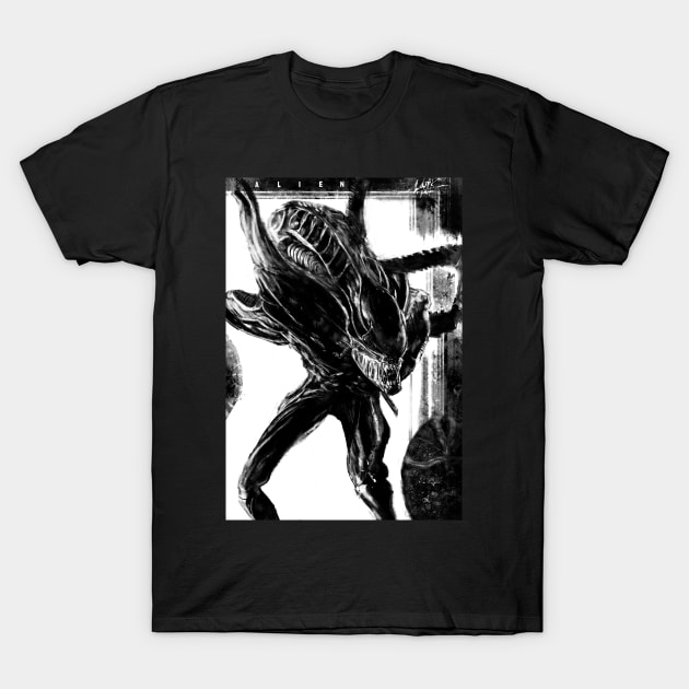 Alien 40th anniversary Tee T-Shirt by Art Of Lunatik